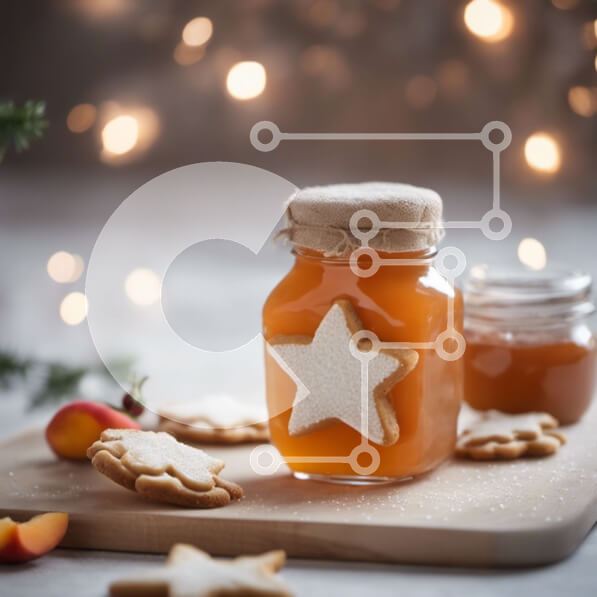 Σετ των 2 Intra Συλλεκτικό Ξύλινο Παζλ Plywood  4mm - Ξύλινη σανίδα κοπής με μπισκότα και βάζο μαρμελάδας πορτοκαλιού Σε Ξύλινο Κουτί - Διαστάσεις: 10x10 cm – 25 κομμάτια