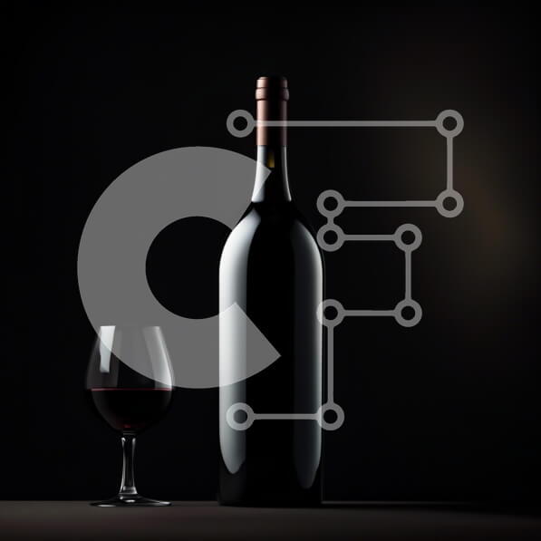 Σετ των 2 Intra Συλλεκτικό Ξύλινο Παζλ Plywood  4mm - Κομψή εικόνα κόκκινου κρασιού και ποτηριού σε σκούρο φόντο Σε Ξύλινο Κουτί - Διαστάσεις: 10x10 cm – 25 κομμάτια