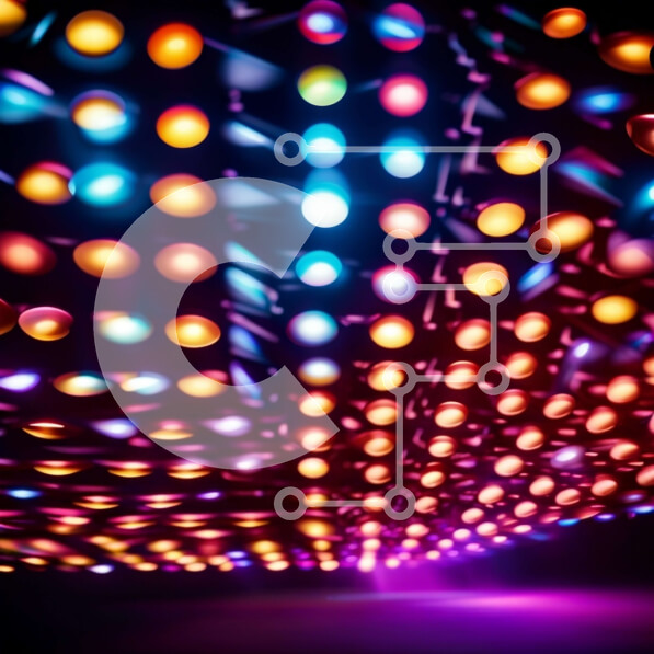 Intra Συλλεκτικό Ξύλινο Παζλ Plywood  4mm - Ζωντανή εικόνα πολύχρωμων λαμπτήρων σε ένα σκοτεινό δωμάτιο Σε Ξύλινο Κουτί - Διαστάσεις Puzzle: 10x10 cm – 25 κομμάτια