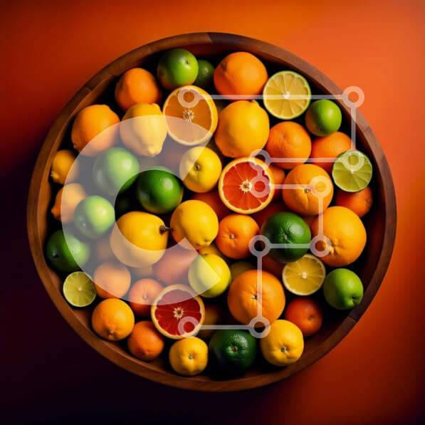 Σετ των 2 Intra Συλλεκτικό Ξύλινο Παζλ Plywood  4mm - Ζωντανό μπολ με εσπεριδοειδή - πορτοκάλια, λάιμ και λεμόνια Σε Ξύλινο Κουτί - Διαστάσεις: 10x10 cm – 25 κομμάτια