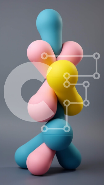 Intra Συλλεκτικό Ξύλινο Παζλ Plywood  4mm - Πολύχρωμο αφηρημένο γλυπτό Σε Ξύλινο Κουτί - Διαστάσεις: 10x10 cm – 25 κομμάτια