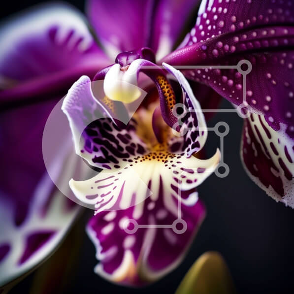 Intra Συλλεκτικό Ξύλινο Παζλ Plywood  4mm - Όμορφη εικόνα ορχιδέας με μωβ και λευκά πέταλα από κοντά Σε Ξύλινο Κουτί - Διαστάσεις: 10x10 cm – 25 κομμάτια