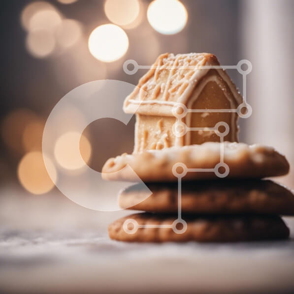 Σετ των 2 Intra Συλλεκτικό Ξύλινο Παζλ Plywood  4mm - Στοίβα μπισκότα μελόψωμο με μπισκότο σε σχήμα σπιτιού Σε Ξύλινο Κουτί - Διαστάσεις: 10x10 cm – 25 κομμάτια