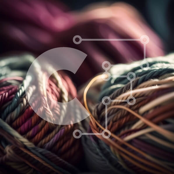 Intra Συλλεκτικό Ξύλινο Παζλ Plywood  4mm - Κοντινή όψη της στοίβας μπάλες από πολύχρωμα νήματα Σε Ξύλινο Κουτί - Διαστάσεις Puzzle: 10x10 cm – 25 κομμάτια