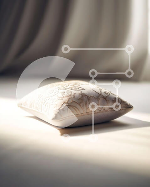 Intra Συλλεκτικό Ξύλινο Παζλ Plywood  4mm - Κομψή και άνετη διακόσμηση κρεβατιού με λευκό μαξιλάρι και λουλουδάτο μοτίβο Σε Ξύλινο Κουτί - Διαστάσεις Puzzle: 10x10 cm – 25 κομμάτια