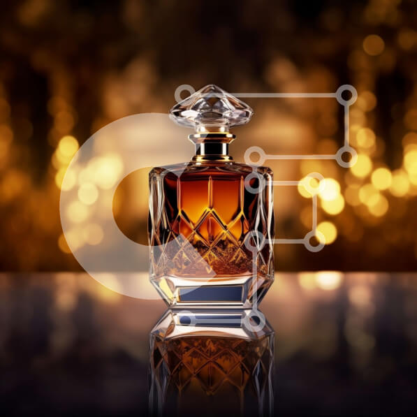 Σετ των 2 Intra Συλλεκτικό Ξύλινο Παζλ Plywood  4mm - Πολυτελές μπουκάλι αρώματος Coco Mademoiselle σε έντονα φωτισμένο φόντο Σε Ξύλινο Κουτί - Διαστάσεις: 10x10 cm – 25 κομμάτια