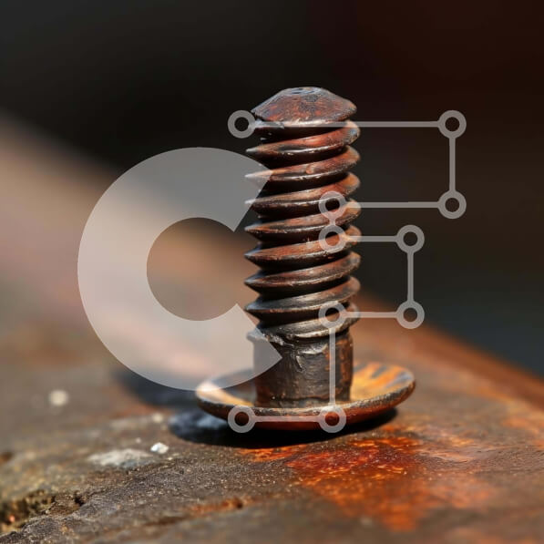 Intra Συλλεκτικό Ξύλινο Παζλ Plywood  4mm - Σκουριασμένη βίδα σε παλιό κομμάτι ξύλου Σε Ξύλινο Κουτί - Διαστάσεις: 10x10 cm – 25 κομμάτια