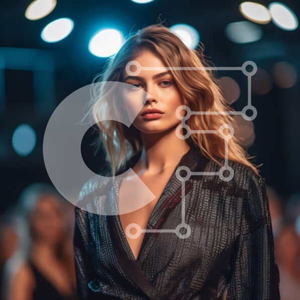 Σετ των 2 Intra Συλλεκτικό Ξύλινο Παζλ Plywood  4mm - Εκπληκτικό μοντέλο με γυαλιστερό μαύρο φόρεμα στην πασαρέλα Σε Ξύλινο Κουτί - Διαστάσεις: 10x10 cm – 25 κομμάτια