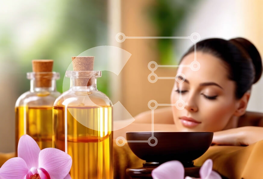 Intra Συλλεκτικό Ξύλινο Παζλ Plywood  4mm - Γυναίκα που χαλαρώνει με αιθέρια έλαια Σε Ξύλινο Κουτί - Διαστάσεις Puzzle: 10x10 cm – 25 κομμάτια