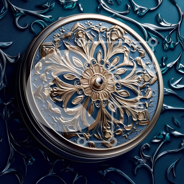 Intra Συλλεκτικό Ξύλινο Παζλ Plywood  4mm - Κομψό μεταλλικό κουτί με λουλουδάτα μοτίβα σε μπλε φόντο Σε Ξύλινο Κουτί - Διαστάσεις: 10x10 cm – 25 κομμάτια