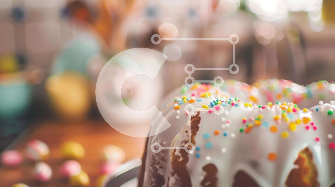 Σετ των 2 Intra Συλλεκτικό Ξύλινο Παζλ Plywood  4mm - Πολύχρωμο κέικ Sprinkle Bundt στο τραπέζι στην ανοιχτή κουζίνα Σε Ξύλινο Κουτί - Διαστάσεις: 10x10 cm – 25 κομμάτια