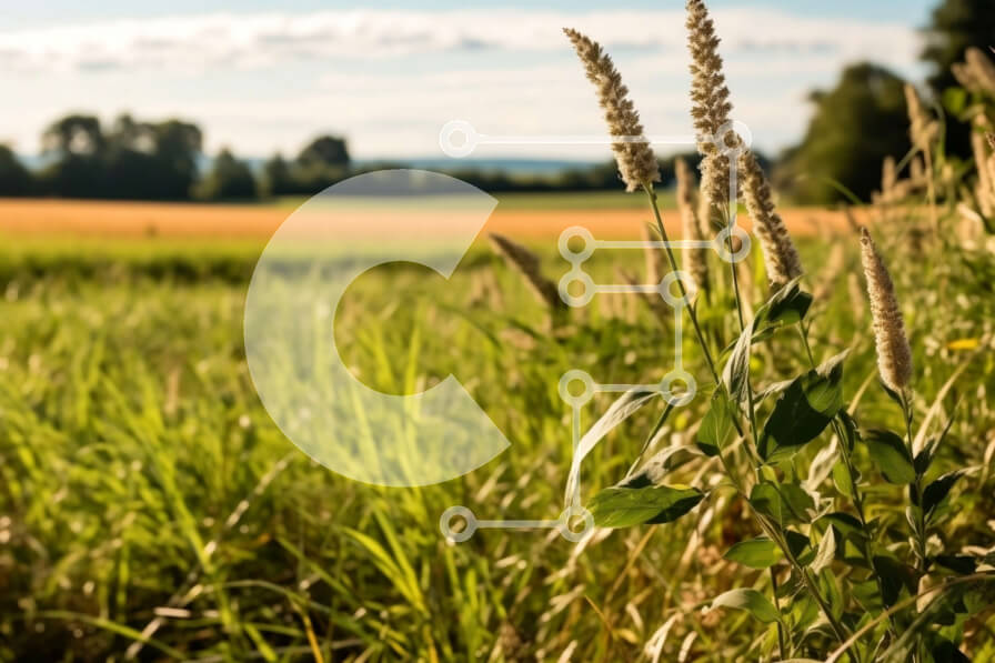 Intra Συλλεκτικό Ξύλινο Παζλ Plywood  4mm - Ηλιόλουστη μέρα σε ένα όμορφο πράσινο χωράφι με δέντρα στο φόντο Σε Ξύλινο Κουτί - Διαστάσεις: 10x10 cm – 25 κομμάτια