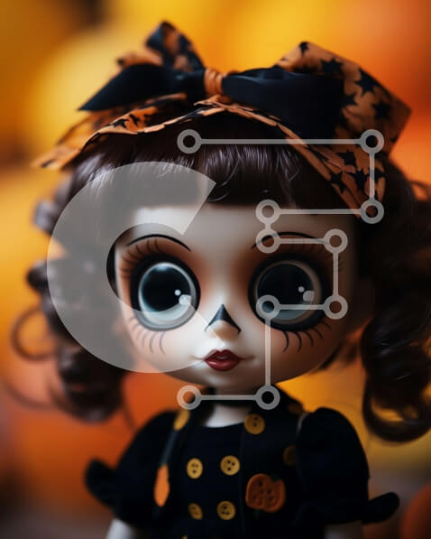 Intra Συλλεκτικό Ξύλινο Παζλ Plywood  4mm - Κούκλα με θέμα το Halloween με σχέδιο κολοκύθας Σε Ξύλινο Κουτί - Διαστάσεις: 10x10 cm – 25 κομμάτια