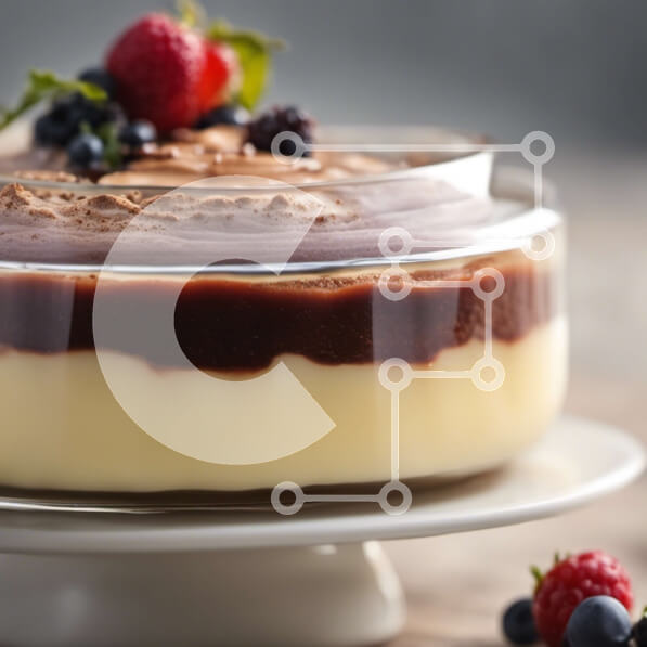 Σετ των 2 Intra Συλλεκτικό Ξύλινο Παζλ Plywood  4mm - Λαχταριστό επιδόρπιο μους σοκολάτας με μούρα και σαντιγί Σε Ξύλινο Κουτί - Διαστάσεις: 10x10 cm – 25 κομμάτια