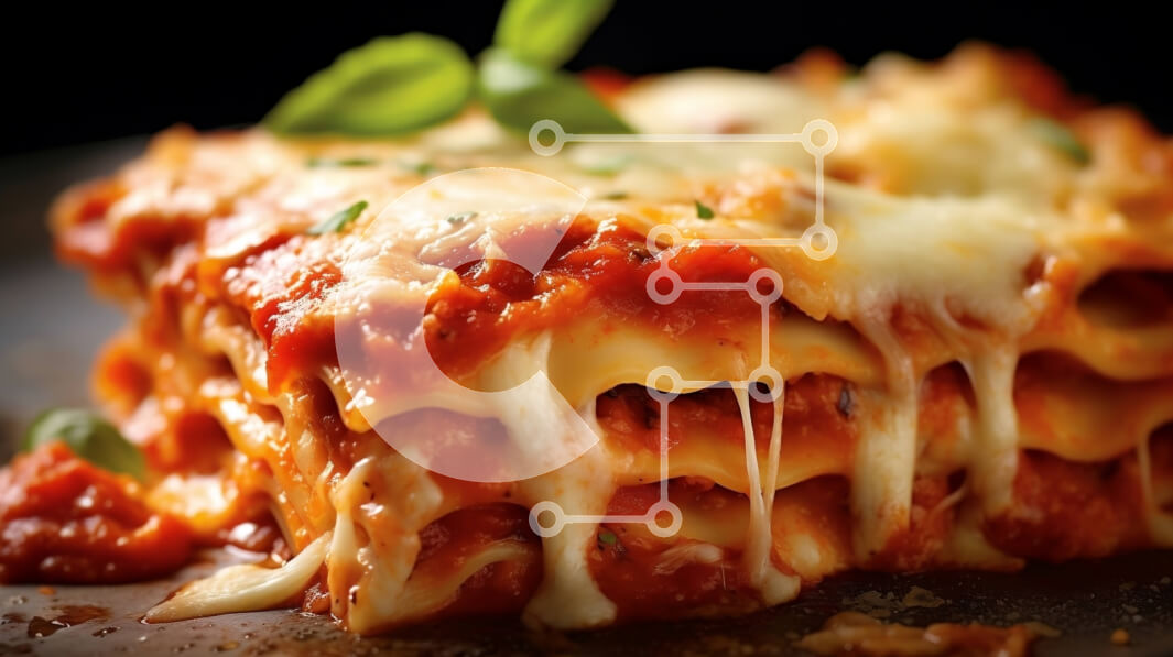 Σετ των 2 Intra Συλλεκτικό Ξύλινο Παζλ Plywood  4mm - Λαχταριστή εικόνα ενός κλασικού πιάτου λαζάνια Σε Ξύλινο Κουτί - Διαστάσεις: 10x10 cm – 25 κομμάτια