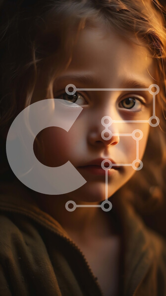 Intra Συλλεκτικό Ξύλινο Παζλ Plywood  4mm - Πορτρέτο ενός νεαρού κοριτσιού με σγουρά καστανά μαλλιά και καστανά μάτια Σε Ξύλινο Κουτί - Διαστάσεις Puzzle: 10x10 cm – 25 κομμάτια