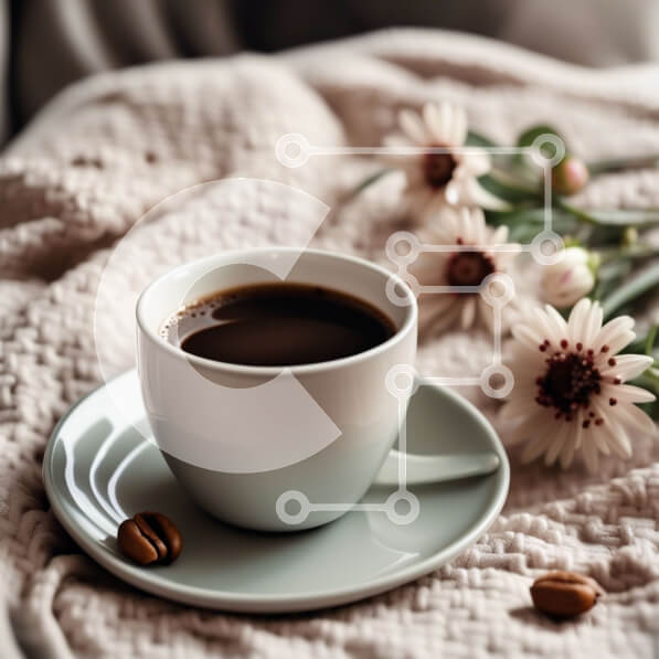 Σετ των 2 Intra Συλλεκτικό Ξύλινο Παζλ Plywood  4mm - Νόστιμο φλιτζάνι καφέ με γάλα και ζάχαρη σε ένα όμορφο πιατάκι Σε Ξύλινο Κουτί - Διαστάσεις: 10x10 cm – 25 κομμάτια