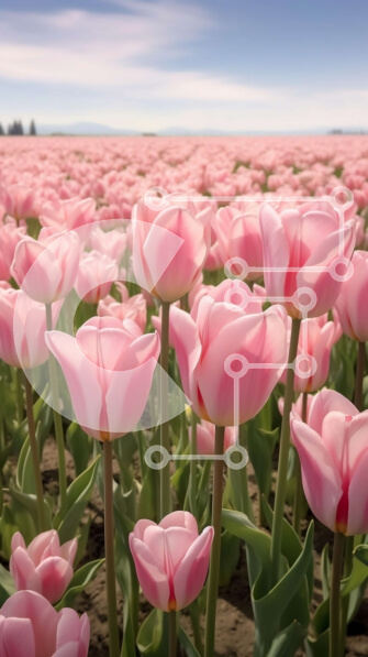 Σετ των 2 Intra Συλλεκτικό Ξύλινο Παζλ Plywood  4mm - Όμορφη εικόνα με ροζ τουλίπες σε μια ηλιόλουστη μέρα Σε Ξύλινο Κουτί - Διαστάσεις: 10x10 cm – 25 κομμάτια