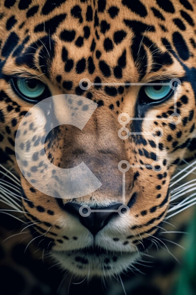 Σετ των 2 Intra Συλλεκτικό Ξύλινο Παζλ Plywood  4mm - Εκπληκτική κοντινή εικόνα του προσώπου μιας Jaguar με αιχμηρά δόντια Σε Ξύλινο Κουτί - Διαστάσεις: 10x10 cm – 25 κομμάτια