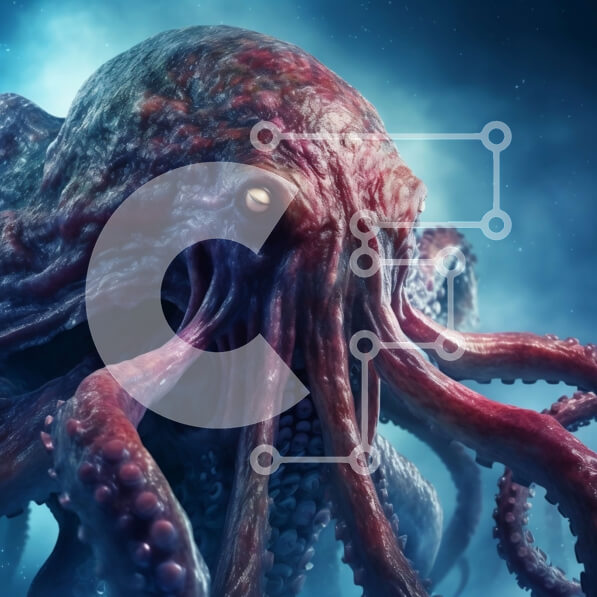 Intra Συλλεκτικό Ξύλινο Παζλ Plywood  4mm - Μυστηριώδης φωτογραφία ενός χταποδιού που υποβάλλεται σε μεταμόρφωση Σε Ξύλινο Κουτί - Διαστάσεις: 10x10 cm – 25 κομμάτια