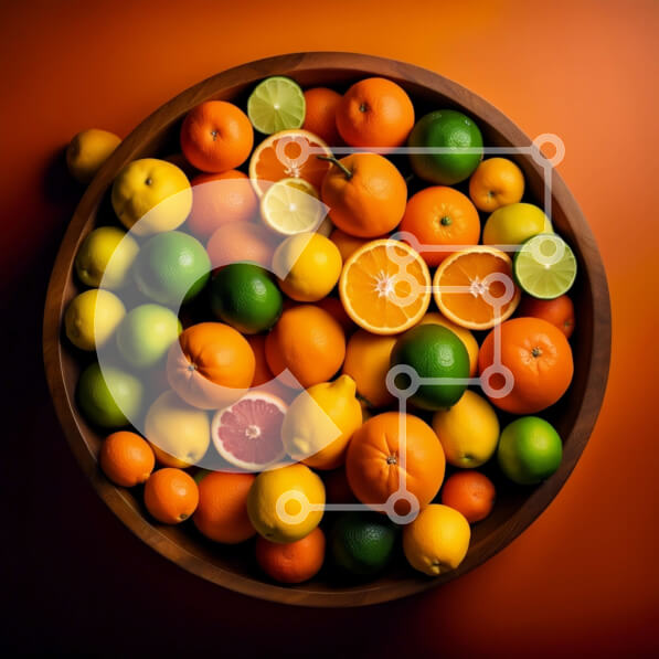 Σετ των 2 Intra Συλλεκτικό Ξύλινο Παζλ Plywood  4mm - Πολύχρωμο μπολ με πορτοκάλια, λάιμ και λεμόνια - φρέσκα και υγιεινά Σε Ξύλινο Κουτί - Διαστάσεις: 10x10 cm – 25 κομμάτια