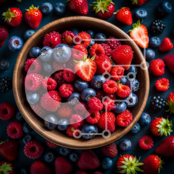 Σετ των 2 Intra Συλλεκτικό Ξύλινο Παζλ Plywood  4mm - Νόστιμα και φρέσκα μούρα σε ένα ξύλινο μπολ Σε Ξύλινο Κουτί - Διαστάσεις: 10x10 cm – 25 κομμάτια