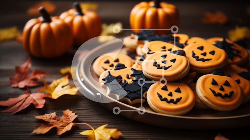 Σετ των 2 Intra Συλλεκτικό Ξύλινο Παζλ Plywood  4mm - Μπισκότα σε σχήμα κολοκύθας με φθινοπωρινά φύλλα Σε Ξύλινο Κουτί - Διαστάσεις: 10x10 cm – 25 κομμάτια