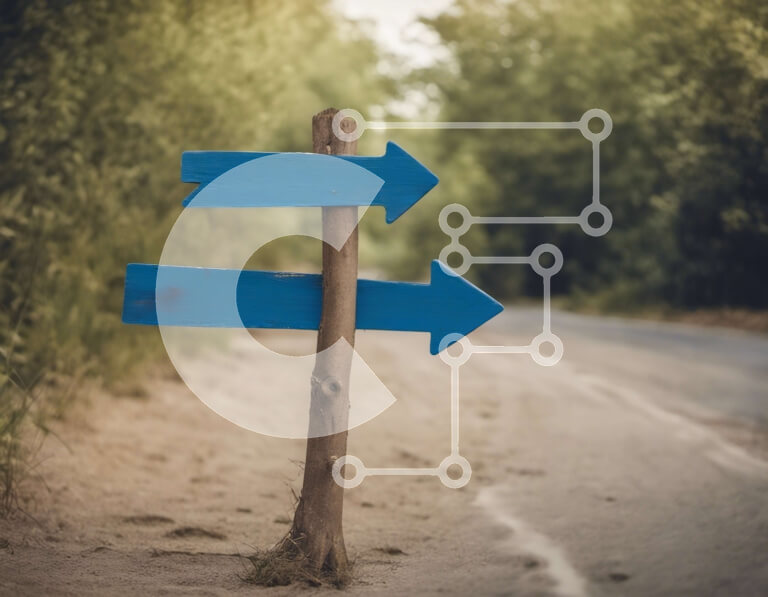 Intra Συλλεκτικό Ξύλινο Παζλ Plywood  4mm - Μπλε κατευθυντήριες πινακίδες στον κενό δρόμο Σε Ξύλινο Κουτί - Διαστάσεις Puzzle: 10x10 cm – 25 κομμάτια