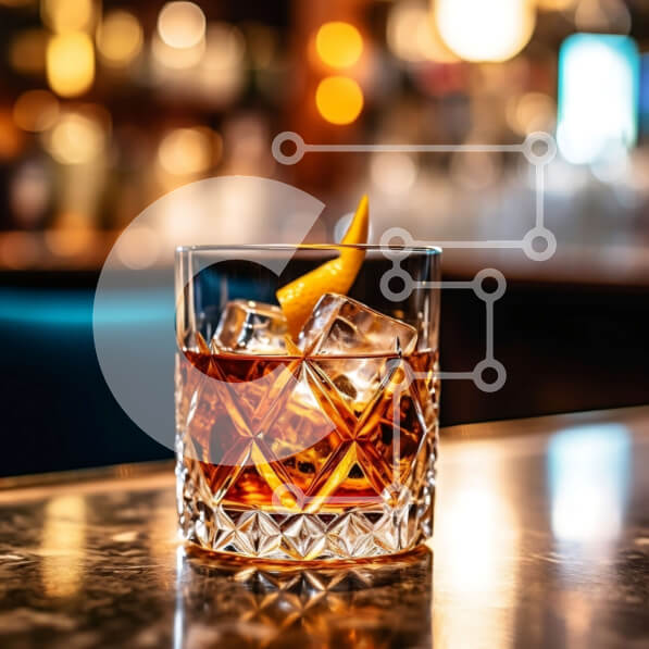 Σετ των 2 Intra Συλλεκτικό Ξύλινο Παζλ Plywood  4mm - Κοντινό πλάνο ενός απολαυστικού ντεμοντέ κοκτέιλ Σε Ξύλινο Κουτί - Διαστάσεις: 10x10 cm – 25 κομμάτια