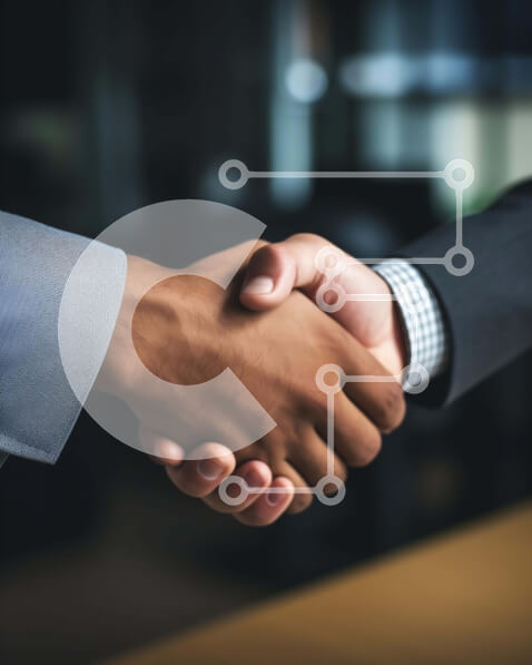 Intra Συλλεκτικό Ξύλινο Παζλ Plywood  4mm - Επιχειρηματίες χειραψία σε ρύθμιση γραφείου Σε Ξύλινο Κουτί - Διαστάσεις Puzzle: 10x10 cm – 25 κομμάτια