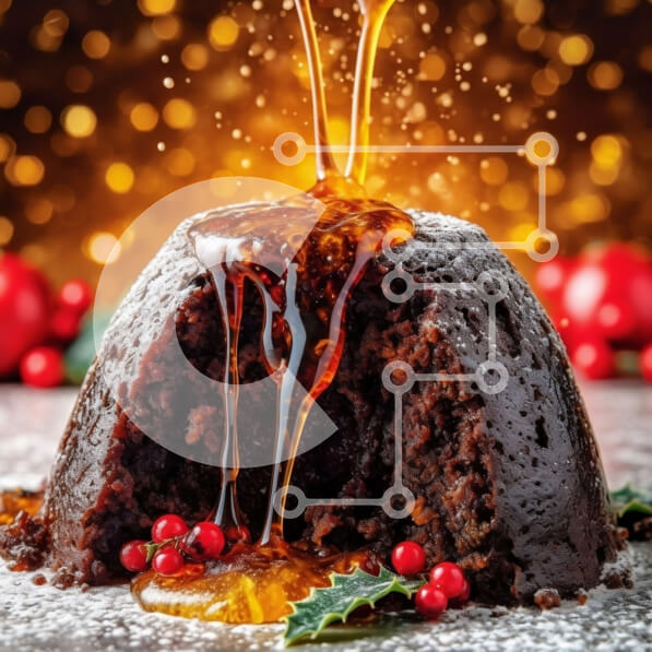 Σετ των 2 Intra Συλλεκτικό Ξύλινο Παζλ Plywood  4mm - Decadent πουτίγκα σοκολάτας με σάλτσα καραμέλας και φύλλα πουρνάρι Σε Ξύλινο Κουτί - Διαστάσεις: 10x10 cm – 25 κομμάτια