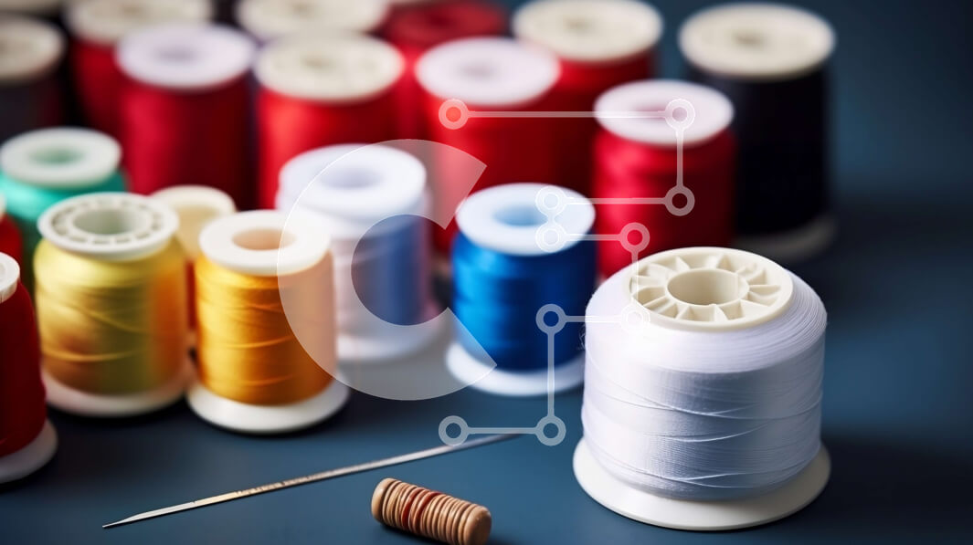 Intra Συλλεκτικό Ξύλινο Παζλ Plywood  4mm - Ομάδα από καρούλια κλωστής σε διάφορα χρώματα με βελόνα Σε Ξύλινο Κουτί - Διαστάσεις Puzzle: 10x10 cm – 25 κομμάτια