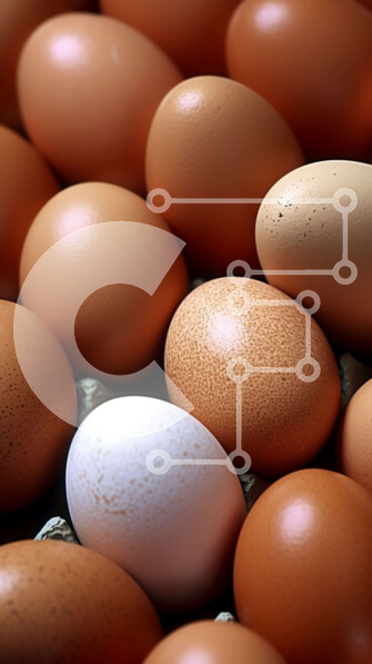 Intra Συλλεκτικό Ξύλινο Παζλ Plywood  4mm - Καφέ και άσπρα αυγά σε μια κινηματογράφηση σε πρώτο πλάνο κλουβιού Σε Ξύλινο Κουτί - Διαστάσεις: 10x10 cm – 25 κομμάτια