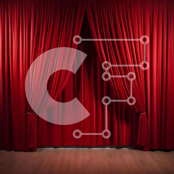 Intra Συλλεκτικό Ξύλινο Παζλ Plywood  4mm - Κόκκινη κουρτίνα θεάτρου σε μια άδεια σκηνή Σε Ξύλινο Κουτί - Διαστάσεις Puzzle: 10x10 cm – 25 κομμάτια