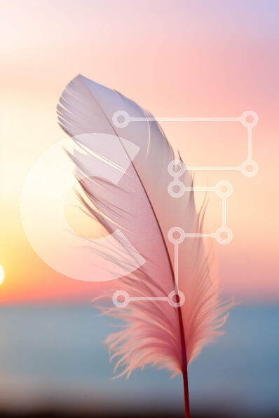 Σετ των 2 Intra Συλλεκτικό Ξύλινο Παζλ Plywood  4mm - Όμορφη εικόνα ενός λευκού φτερού σε φόντο ηλιοβασιλέματος Σε Ξύλινο Κουτί - Διαστάσεις: 10x10 cm – 25 κομμάτια