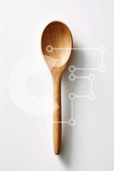 Intra Συλλεκτικό Ξύλινο Παζλ Plywood  4mm - Ξύλινο κουτάλι με μακριά λαβή και μπολ - Φωτογραφία Αρχείου Σε Ξύλινο Κουτί - Διαστάσεις: 10x10 cm – 25 κομμάτια