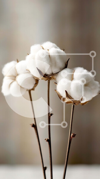 Σετ των 2 Intra Συλλεκτικό Ξύλινο Παζλ Plywood  4mm - Όμορφη εικόνα με λευκά βαμβακερά λουλούδια σε ξύλινο τραπέζι Σε Ξύλινο Κουτί - Διαστάσεις: 10x10 cm – 25 κομμάτια