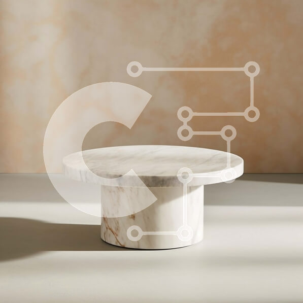 Intra Συλλεκτικό Ξύλινο Παζλ Plywood  4mm - Κομψό και μοντέρνο στρογγυλό λευκό μαρμάρινο τραπέζι Σε Ξύλινο Κουτί - Διαστάσεις Puzzle: 10x10 cm – 25 κομμάτια