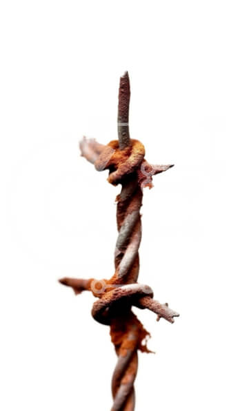 Intra Συλλεκτικό Ξύλινο Παζλ Plywood  4mm - Ασπρόμαυρη εικόνα παλιού και φθαρμένου συρματοπλέγματος Σε Ξύλινο Κουτί - Διαστάσεις Puzzle: 10x10 cm – 25 κομμάτια