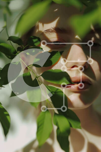 Intra Συλλεκτικό Ξύλινο Παζλ Plywood  4mm - Γυναίκα που κρύβεται πίσω από πράσινα φύλλα και κλαδιά Σε Ξύλινο Κουτί - Διαστάσεις Puzzle: 10x10 cm – 25 κομμάτια