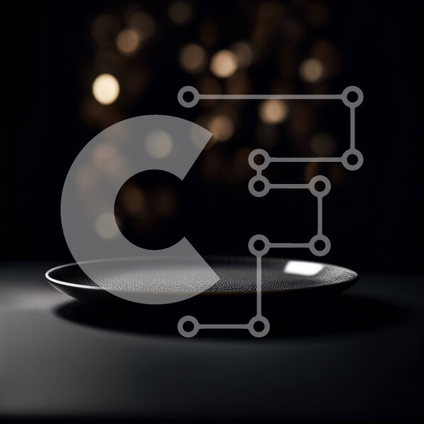 Σετ των 2 Intra Συλλεκτικό Ξύλινο Παζλ Plywood  4mm - Μινιμαλιστική και κομψή φωτογραφία ενός άδειου μαύρου πιάτου σε ένα σκοτεινό τραπέζι Σε Ξύλινο Κουτί - Διαστάσεις: 10x10 cm – 25 κομμάτια