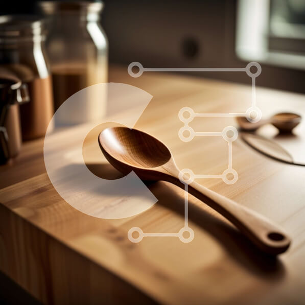 Σετ των 2 Intra Συλλεκτικό Ξύλινο Παζλ Plywood  4mm - Ξύλινο κουτάλι με μέλι και ελαιόλαδο σε σανίδα κοπής Σε Ξύλινο Κουτί - Διαστάσεις: 10x10 cm – 25 κομμάτια