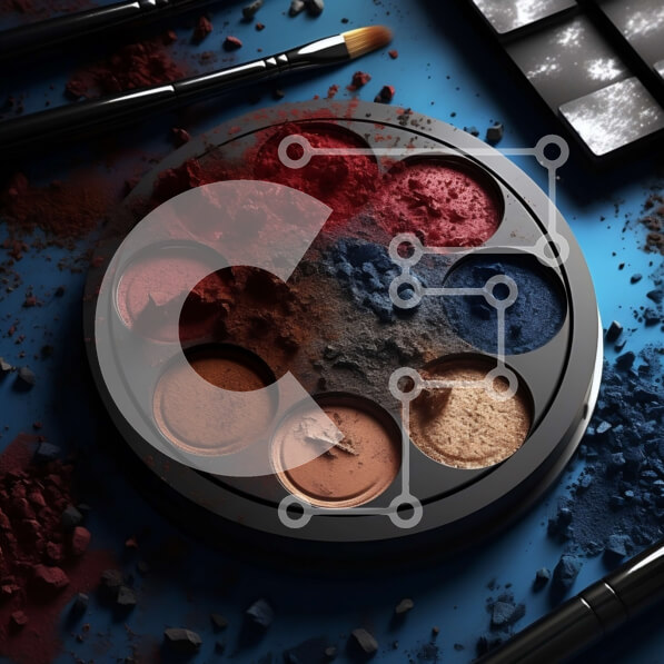 Σετ των 2 Intra Συλλεκτικό Ξύλινο Παζλ Plywood  4mm - Πολύχρωμη παλέτα μακιγιάζ με σκιά ματιών, ρουζ και κραγιόν Σε Ξύλινο Κουτί - Διαστάσεις: 10x10 cm – 25 κομμάτια