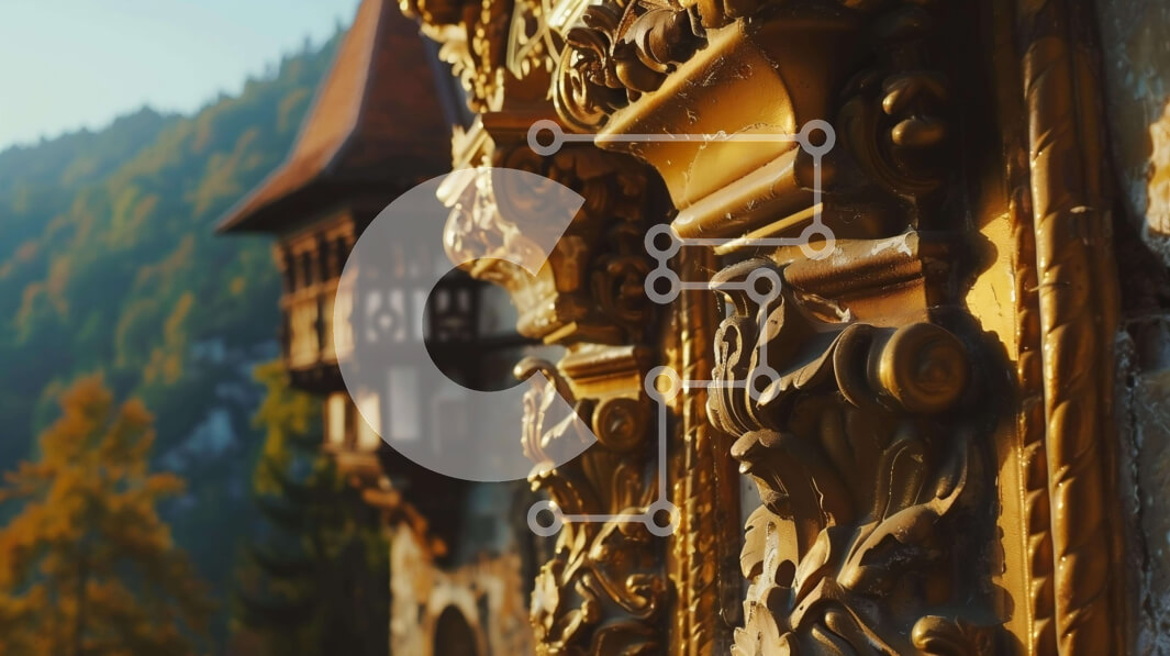 Intra Συλλεκτικό Ξύλινο Παζλ Plywood  4mm - Περίτεχνο Κτήριο του Κάστρου με θέα στο Βουνό Σε Ξύλινο Κουτί - Διαστάσεις Puzzle: 10x10 cm – 25 κομμάτια