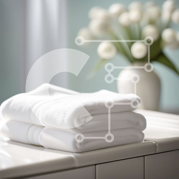 Intra Συλλεκτικό Ξύλινο Παζλ Plywood  4mm - Πολυτελής λευκή πετσέτα στον πάγκο του μπάνιου Σε Ξύλινο Κουτί - Διαστάσεις Puzzle: 10x10 cm – 25 κομμάτια