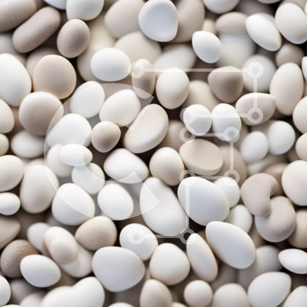 Intra Συλλεκτικό Ξύλινο Παζλ Plywood  4mm - Κοντινή όψη λευκών και μπεζ βότσαλων σε ανοιχτόχρωμο φόντο Σε Ξύλινο Κουτί - Διαστάσεις: 10x10 cm – 25 κομμάτια