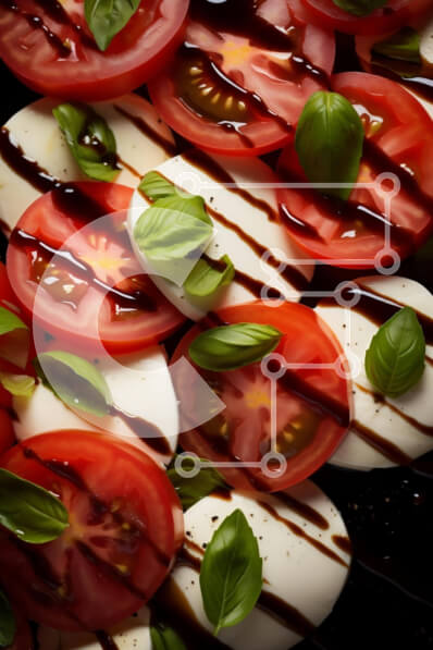 Σετ των 2 Intra Συλλεκτικό Ξύλινο Παζλ Plywood  4mm - Φρέσκια σαλάτα Caprese με ντομάτες, μοτσαρέλα, βασιλικό και βινεγκρέτ βαλσάμικο Σε Ξύλινο Κουτί - Διαστάσεις: 10x10 cm – 25 κομμάτια