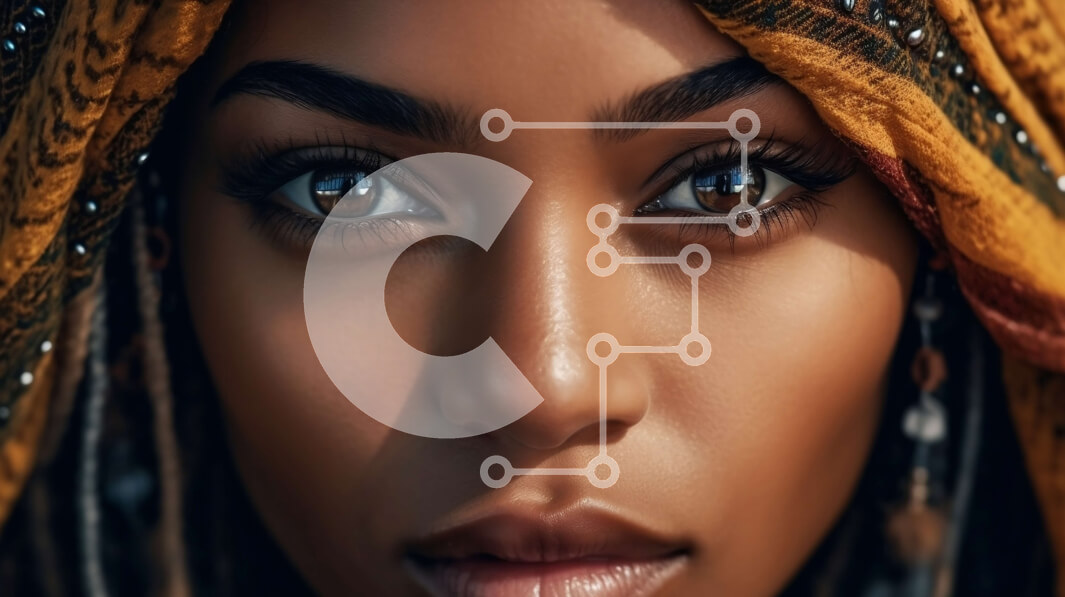 Intra Συλλεκτικό Ξύλινο Παζλ Plywood  4mm - Σοβαρή γυναίκα με κίτρινη μαντίλα και μεγάλα σκουλαρίκια που κοιτάζει την κάμερα Σε Ξύλινο Κουτί - Διαστάσεις Puzzle: 10x10 cm – 25 κομμάτια