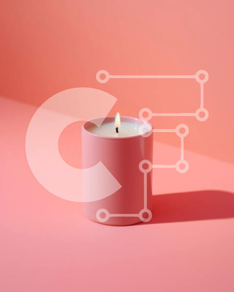 Intra Συλλεκτικό Ξύλινο Παζλ Plywood  4mm - Ροζ κερί σε μια επιφάνεια - όμορφη εικόνα φόντου Σε Ξύλινο Κουτί - Διαστάσεις Puzzle: 10x10 cm – 25 κομμάτια