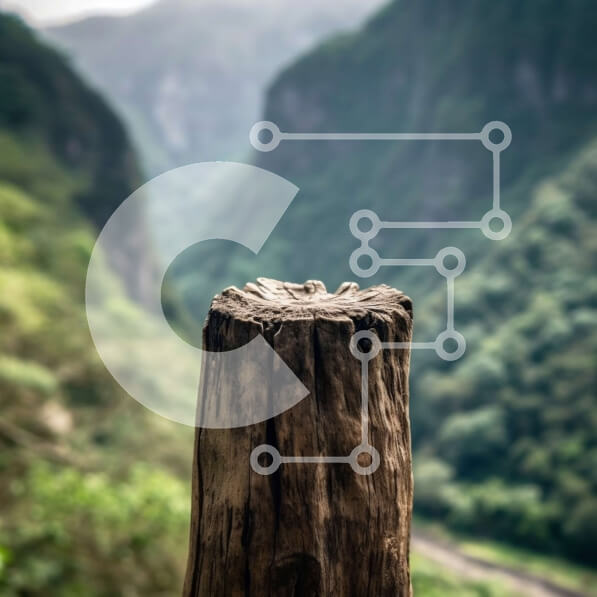 Intra Συλλεκτικό Ξύλινο Παζλ Plywood  4mm - Όμορφη εικόνα του ξύλινου κούτσουρου σε μια καταπράσινη κοιλάδα Σε Ξύλινο Κουτί - Διαστάσεις Puzzle: 10x10 cm – 25 κομμάτια